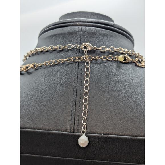 Mixed Lot Clear Pink Rhinestones Howlite 2 Necklaces & 2 Coordinating Bracelets - Picture 9 of 10